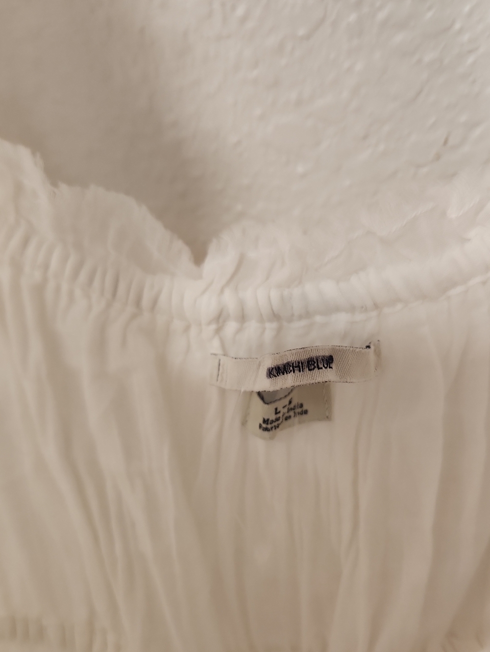 261.Kimchi Blue NWOT White Cotton Smocked Maxi Dress with Puff Sleeves - Picture 5 of 7